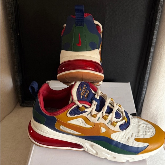 💝❤️Nike AIR MAX 270  Women's blue void/metallic gold. NIKE AIR MAX 270 REACT💝❤️ - Picture 14 of 16